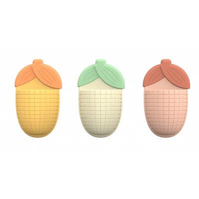 China Say Goodbye to Messy Bathroom Counters with this Cartoon Silicone Corn and Toothpaste Holder 100% Silicone for sale