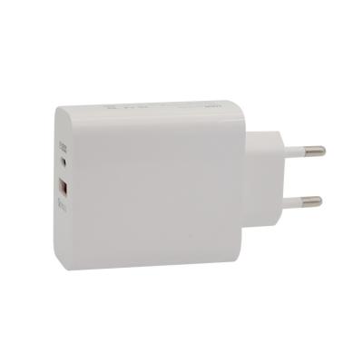 China Dual Chargers 65W High Speed Charger USB C Plug 2 Ports EU Fast Charger Palladium Compatible For iPhone Xiaomi for sale