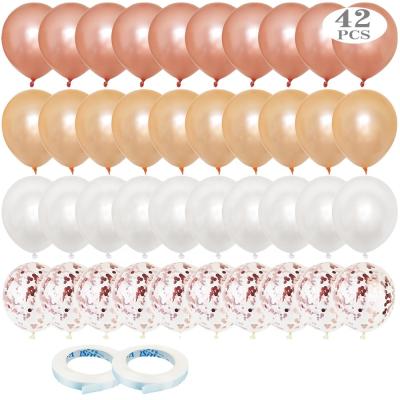 China Hot Sale Birthday 12 Inch Latex Confetti Balloon Pack 40pcs Birthday Sequin Latex Balloon Set Decoration for sale