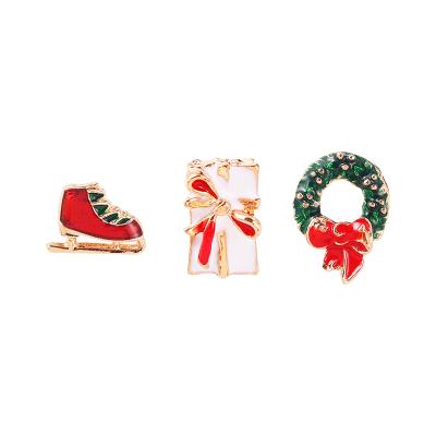 China Other Wholesale Customized Cute Christmas Decoration Gift Tree Plug Enamel Badge Lapel Pin Brooch Pin For Kids Friends for sale