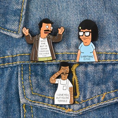 China Custom Complaining Europe Lapel Pin Badge Brooch I Love You Everything Is Fine Wholesale Enamel Pin for sale