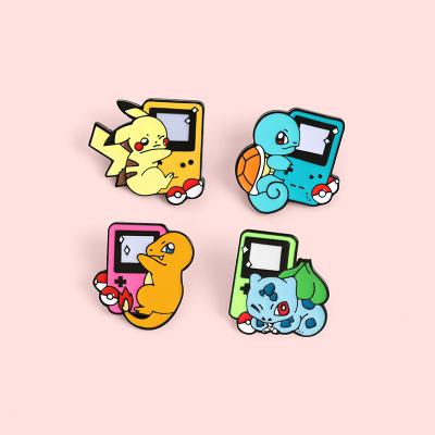 China 4 Other Styles Game Custom Game Badge Pikachu Metal Badges Cartoon Cute Anime Hard Enamel Pin for sale