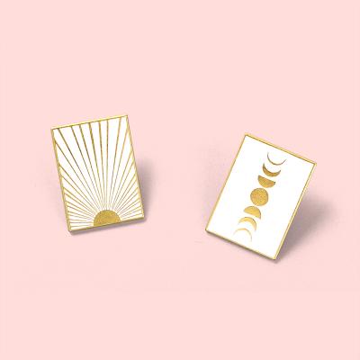 China Europe Sun Style Glossy Wall Enamel Pins Metal Brooch Custom Lapel Pin Badges Wholesale For Bag Hat for sale