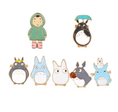 China 7 Styles My Neighbor Totoro Comic Enamel Pins Animal Enamel Pin Jewelry Gift Cute Chinchilla Brooches Shirt Bag Badge Cartoon Gift for sale