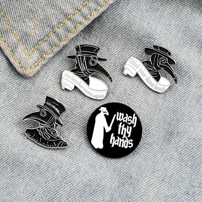 China Doctor Cartoon Badge Bag Lapel Enamel Pin Custom Beak Face Europe Plague Brooches Pins Custom Soft Enamel Hot for sale