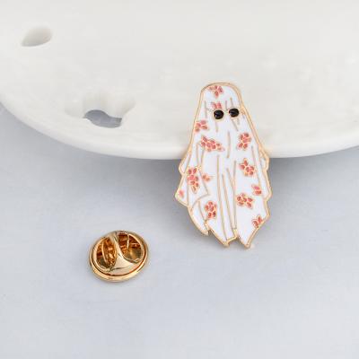 China Europe Ghost Flower Long Dress Pins Badge Brooch Denim Coat Pin Cartoon Halloween Enamel Pin For Women Men for sale