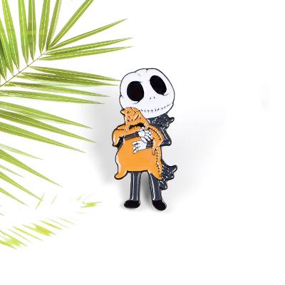China Europe Lapel Bag Halloween Badge Punk Skeleton Enamel Pin Custom Movie Brooches Lapel Pin For Shirt Bag for sale
