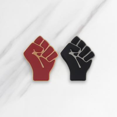 China Europe black lives matter color man raised unity fist alloy pin badge enamel backpack lapel pin for men for sale