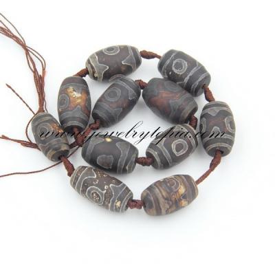 China Hot Selling Star SP1454 Natural Frosted Tibetan Agate Dzi Bead for sale