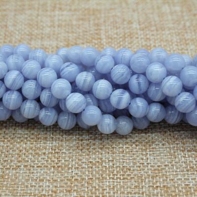 China Star 4 6 8 10 12mm Size Gemstone Wholesale Natural Stone Lace Blue Agate Beads for sale