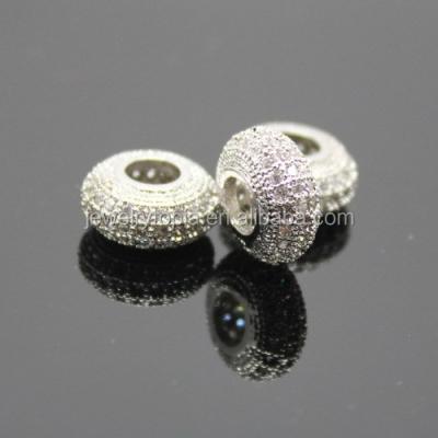 China Large Hole Pave Diamond Spacer Beads for sale