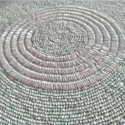 China Factory wholesale&custom Beaded Placemats For Dining Table, Wooden Bead Woven Placemat, Hand beads embroidery table runner 001 for sale