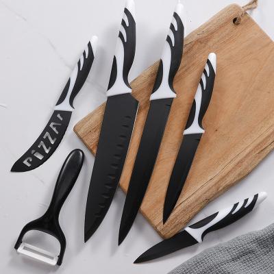China Sustainable Amazon hot 6 inch Professional Spray non-stick kitchen chef Knife with plastic handle for sale