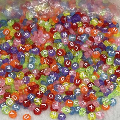 China Mix Color Acrylic Round 500g/bag Acrylic Letter Beads For Jewelry Making Child Diy Material Loose Spacer 4*7mm for sale