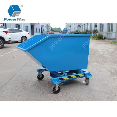 China Construction works Easy Drop Collector Iron Industry Operation Waste Steel Recycling Self-dumping Hopper With 4 Duty Casters for sale