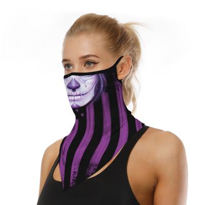China New Style Sunshading Face Mask Outdoor Sport Leopard Flower Skull Pattern Anti-UV Wind Shielding Scarf Good Quality Face Mask Scarf for sale