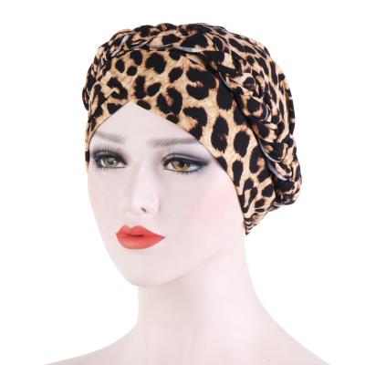 China Sunshading in Current Wholesale Newcomer Muslim Leopard Printing Chemo Cancer Headwear Turbans Caps Turban for Women for sale