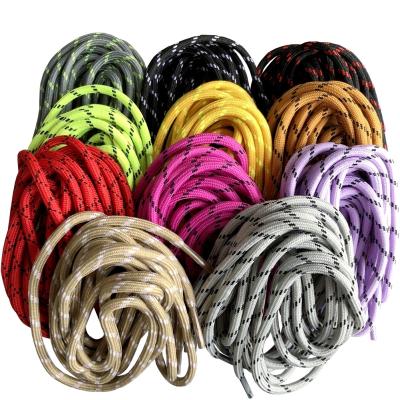 China Unisex 180 Cm Long Polyester Lace Round Boot Lace Whole Round Boot Lace Custom Shoe Strings for sale