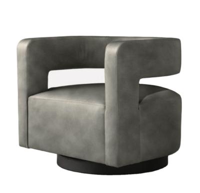 China Modern American Luxury Modern Italian Drew Curved Leather Swivel Chair Ultra Comfortable Aerodynamic Classic Design for sale