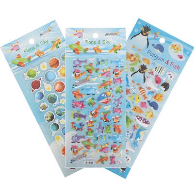China Cartoon sticker in the stocking hot sale high quality puffy adhesive decorative sticker for kid child for sale