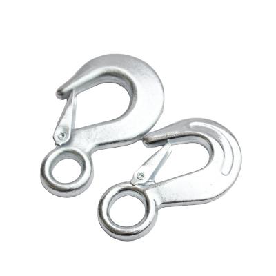 China Heavy Industry Heavy Duty Forged Hook With O Ring Carbon Steel Clevis Grab Hook Truck Trailer Lift Hook for sale