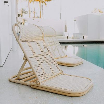 China Outdoor Portable Foldable Rattan Easy-Carry Beach Chair With Pool Sun Sofa High Quality Chair Customized for sale