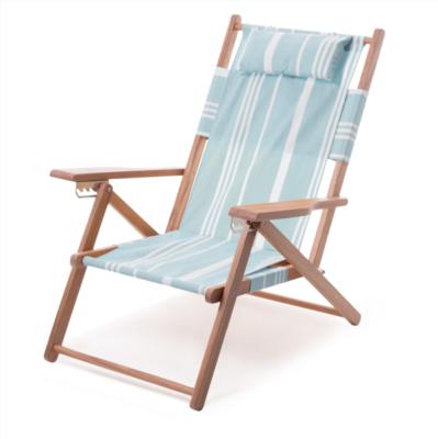 China OEM Color Design Customied Folding Beach Chair Backpack Luxury VINTAGE Easy-carry BLUE STRIPE Tommy Bahama Chairs for sale