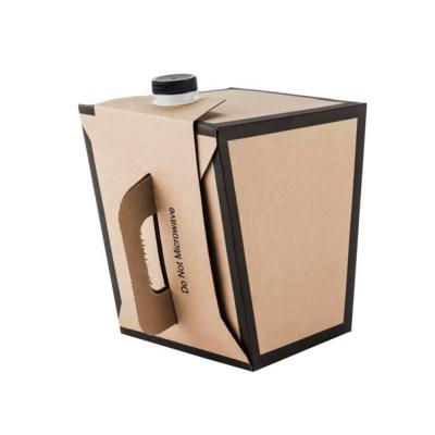 China Custom Recycled Materials Corrugated Cardboard Kraft Paper Coffee Wine Bag In Box With Valve Portable Coffee Dispenser for sale