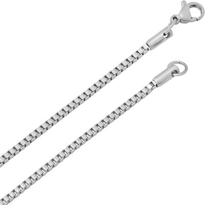 China Wholesale Stainless Steel CLASSIC 1.5mm To 4mm Box Chain Necklace Jewelry for sale