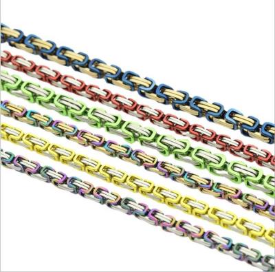 China Link Chain Stainless Steel Punk Byzantine Necklace For Boys Mens Womens Chunky Biker Style Jewelry Gift 6mm/8mm for sale