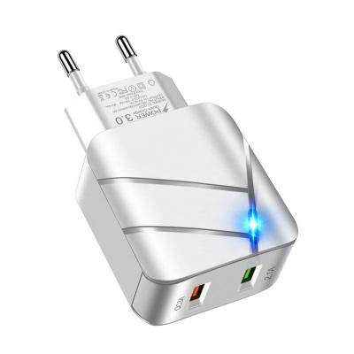 China Hot Selling Portable 28W 2.4 Speed Fast Charging Dual USB Ports Mobile Phone Chargers USB Wall Fast Charger EU Plug for sale