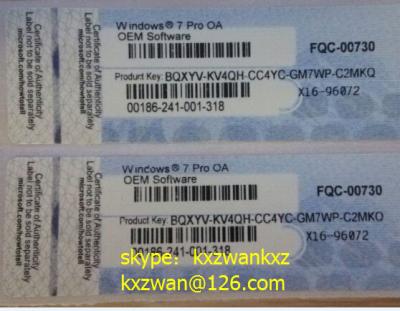 China wholesale Win 7 pro oem COA sticker X16 oem key oem license for sale