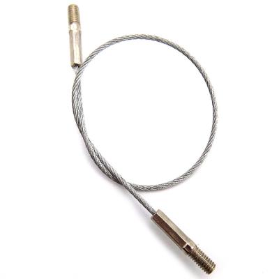 China Wire Rope Assembly Thread Both Side Steel Wire Cable with Silver Coating for sale