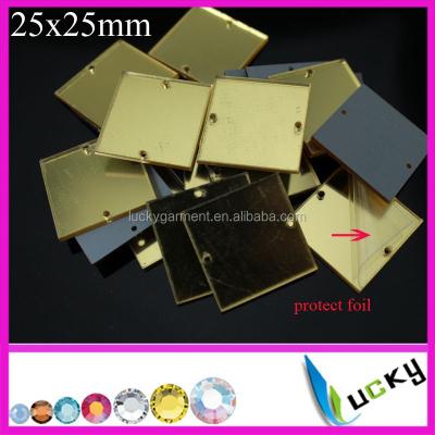 China Wholesale Large Size Acrylic Flatback Mirror Rhinestone Square for sale