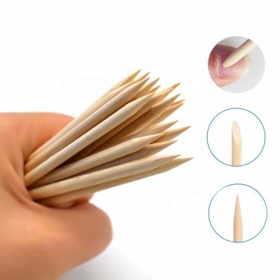 China Nail Beauty Products Double Ended Orange Wooden Nail Sticks Free Sample Manicure Sticks For Nail Art Beauty for sale