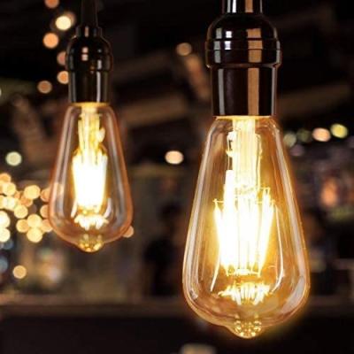 中国 AC電源 ヴィンテージ アンバーグラス ST19 LED 電球 暗調可能 40W 交換 暖かいキャンドル 中間ベース 販売のため