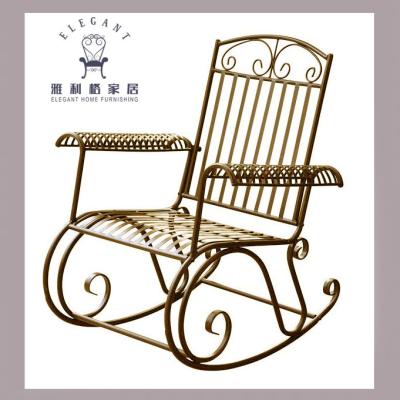 China Wholesale Comfortable Metal Rustic Outdoor Garden Furniture Rocking Chair for sale