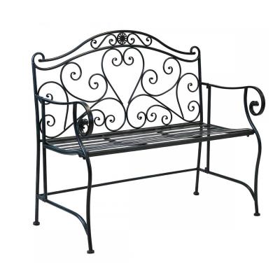 China Durable Black Garden Two Seat Outdoor Folding Yard Bench for sale