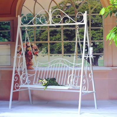 China Strong Outdoor Swing Seat Factory Supply Wrought Iron Garden Patio Balcony Hanging Double Seat Swings for sale