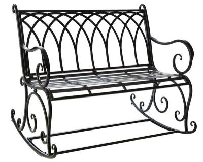 China Best Comfortable Choice Roller Metal Garden Patio Outdoor Furniture 2 Seat Rocking Chair for sale