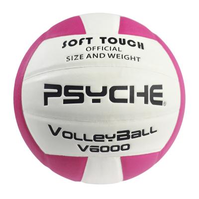 China Custom Size 5 Microfiber Foam Durable Cute Pink Soft PU Volleyball Colorful Beach Volleyball For Girls for sale