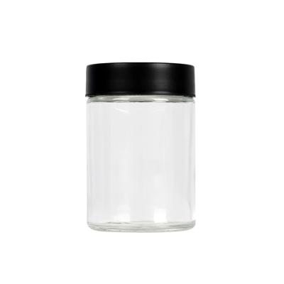 China Clear canabiss Flower Glass Weed Jar Wide Mouth 5oz Lead Free for sale