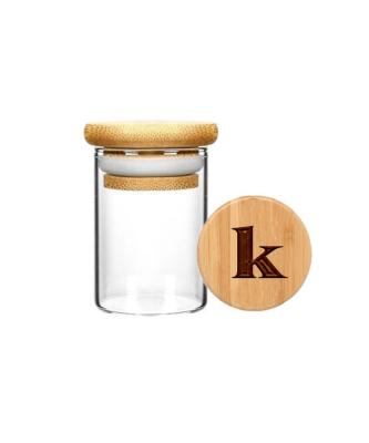 China Multiple Sizes Clear Glass Borosilicate Jar With Bamboo Silicone Sealed Lid for sale
