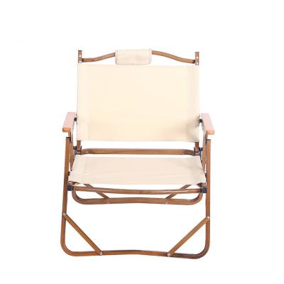 China Comfortable Mountain Leisure Solid Wood Folding Chair Kermit Chair Camping Barbecue Park Outdoor Director Chair for sale