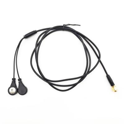 China Cables médicos de ECG de 30 cm 2 electrodos de 4,0 mm de plomo a RP SMA mujer ángulo derecho en venta