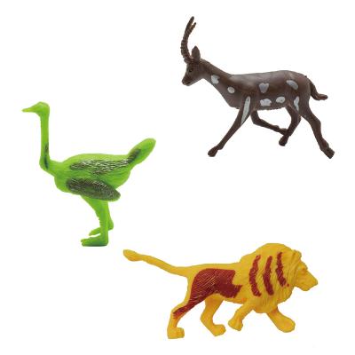 China Toy Animals Factory Wholesale 6 Pcs Small Wild 3D Animals Set Plastic Toys Animals for sale