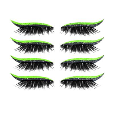 China 4Pairs/Set Reusable Makeup Eyeliner And Eyelash Stickers Cat Eye Beauty Makeup Shining Waterproof Fluorescent Eyeliner Liner Eye for sale