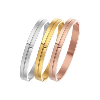 China Nickel Free Hot Sale New Fashion Fine Jewelry Couples Stainless Steel Bracelets Cross Bangle for sale