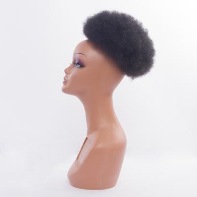 China Afro Wave EZ-ON 800 model Synthetic hair #1B black 4inch Afro curly wave drawstring super short hairpiece bun chignon ponytail for sale