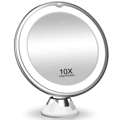 China 2020 New Version 10X Lighted Magnifying Makeup Mirror With Lights, Smart Switch, 360 Degree Rotation, Powerful Suction Cup for sale